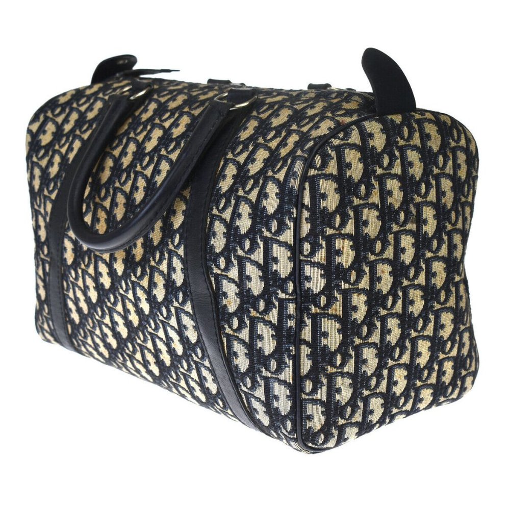 Christian Dior Trotter Pattern Hand Bag Canvas Le - Picture 3 of 10